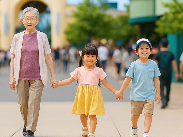 おばあちゃんと孫2人