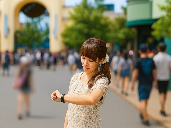 腕時計を見る女性