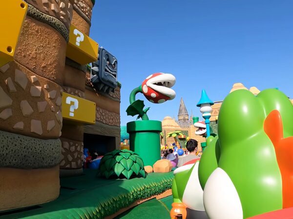 ヨッシーから見たパックンフラワーとドッスン