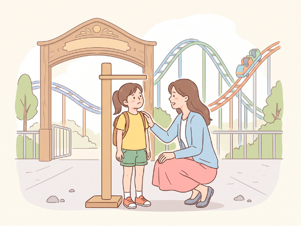 子どもに色々と説明している母親